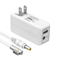 BND 45W Mini Charger for MacBook Air 11 13 inch (Made Before Mid 2011) Replacement for Magsafe 1 Power Adapter Magnetic 1st-Gen L-Tip Portable Lightweight Travel MBA Wall Charger-One Extra USB Port