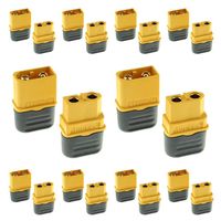 Amass 10 Pair XT60H Bullet Connector Plug Upgrated of XT60 Sheath Female & Male Gold Plated for RC Parts ... ...