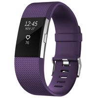 SKYLET Compatible with Fitbit Charge 2 Bands, Replacement Bands Compatible with Fitbit Charge 2 Bracelet Solid Colors with Secure Watch Clasp [Large, Purple]