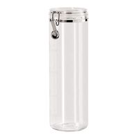 Oggi Acrylic Airtight Pasta Canister with Clamp, 4"Dia. x 12"H.