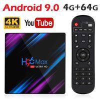 NewPal TV Box, H96 Max Android 9.0 4K TV Box 4G 64G Smart Stream Media Player Support 2.4G/5G WiFi /3D Video Format