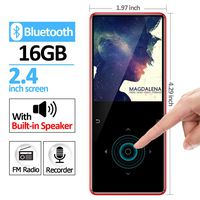 MP3 Player with Bluetooth 4.2 and Built in Speaker 2.4 inch Screen Touch Buttons Metal Shell FM Radio Voice Recorder ebook,Lossless HiFi Portable Slim Mini USB Sport MP 3 MP4 Music Walkman 16GB RED