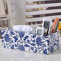 T-ZJHC Hotel Restaurant Tray car Storage Paper Creative Paper Storage Box, Blue and White Porcelain Multi-Function 1654,29 13.5 9.8