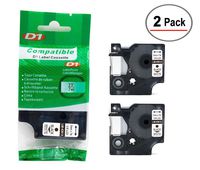 2/Pack LM Tapes - Premium LM43613 1/4" Black on White Compatible Label Maker Tape, Replaces Dymo 43613 D1 Label Tape 6mm