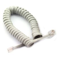 TOTOT 2pcs 1.5m Telephone Handset Cable Standard Coiled Stretchy Landline Phone Cords 4P4C Connector Gray