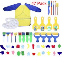 MarJunSep Toddler Learning Toys Washable Finger Paint Brushes Set Art Craft Supplies for 3 4 5 6 Year olds Kids Preschool Fun Gift-sponges-Non toxic-100% Baby Safe