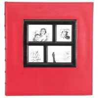 Lanpn Magnetic Self-Stick Page Photo Album, Family Album Self Adhesive with 30 Sheets / 60 Pagesfor Wedding/Anniversary/Birthday, Holds 3x5, 4x6, 5x7, 6x8, 8x10 Photos (Red)