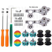 Onyehn 4pcs 3D Analog Joysticks Thumbsticks Repair Replacement Parts for Xbox one Controller,with T8 T6 Torx ScrewdriverRepair Kits Parts+2 Replacement D Pads Rubber Conductive R L Button