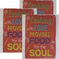 Food for The Soul On Gray Set of 3 Swedish Dishcloths | ECO Friendly Absorbent Cleaning Cloth | Reusable Cleaning Wipes