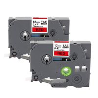 2-Pack Tze-431 Red P Touch Tape Compatible Brother TZe431 Laminated Label Maker Tape Black on Red 12mm x 8m for Brother P-Touch PTD210 PTD600 PTH100 1/2 Inch x 26.2 Feet
