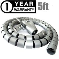 5FT Spiral Cable Wrap Spiral Wire Wrap Cord Cable Organizer Sleeve Flexible Spiral Tube with Cord Cover Clips