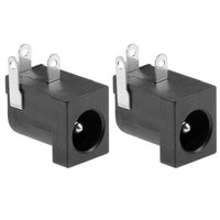 uxcell 2Pcs PCB Mount DC005 5.5mm x 2.1mm 3 Pin Audio Video DC Power Connector Socket Black