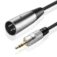TNP Premium 3.5mm (1/8 Inch) TRS to XLR Male to Male Mono Microphone Adapter Cable (10FT) - 3.5mm Male to XLR Male, XLR to Auxiliary AUX Headphone Audio Jack Plug Converter Wire Cord