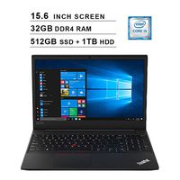 Lenovo 2019 ThinkPad E590 15.6 Inch FHD 1080p Laptop (Intel Core i5-8265U up to 3.9 GHz, 32GB RAM, 512GB SSD (Boot) + 1TB HDD, Intel UHD Graphics 620, Bluetooth, WiFi, HDMI, Win 10 Pro)
