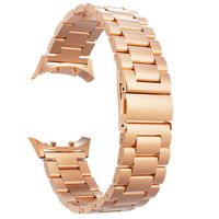 Valkit Compatible Gear S2 Bands, Solid Stainless Steel Watch Band Metal Straps Business Sport Wristband Bracelet with Adapter Connector, Replacement for Samsung Gear S2 SM-R720/730, Rose Gold -Large