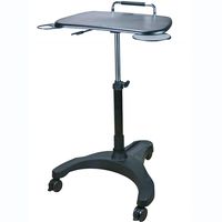 Aidata LPD008P Popdesk Deluxe Mobile Workstation Notebook Cart, Black