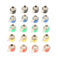 20 Pcs Banana Socket, Mixed Color Test Probes Speaker Terminal Binding Post Banana Plug Jack Socket Connector, 4mm Panel Mount Banana Socket