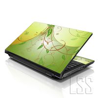 LSS 15 15.6 inch Laptop Notebook Skin Sticker Cover Art Decal Fits 13.3" 14" 15.6" 16" HP Dell Lenovo Apple Asus Acer Compaq (Free 2 Wrist Pad Included) Green Floral