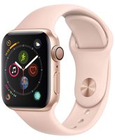 APPLE Watch 4 44MM Gold Aluminum CASE with Pink Sand Sport Band (Renewed)