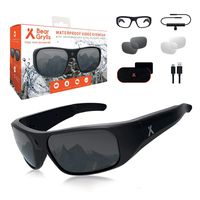 Bear Grylls Waterproof Action Camera Glasses (BG-GLS-1) with Full HD 1080P Built-in POV Camera IP66 Waterproof 90° Sports Camera Impact Resistant U400 Polarised Lenses with Full Accessory Kit.