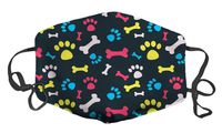 Dust Face Mask for Dust Mouth Mask Anti-Dust Mask Adjustable Earloop Face Mask (Cool Dog Paw Bones Pattern)