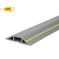 Floor Cable Cover, 6.5 Ft Floor Cord Protector 3 Channels Contains Cords, Cables and Wires, Perfect for Office, Home, Workshop, Warehouse, Concert, or Other Outdoor Surroundings (Grey)