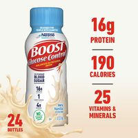 Boost Glucose Control Nutritional Drink, Vanilla Delight, 8 fl oz Bottle, Pack of 24