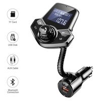 AINOPE Bluetooth FM Transmitter for Car, Upgrade [Power On/Off Switch] Bluetooth Car Adapter QC3.0 Dual Port Quick Charging with Hands Free Calling Radio Bluetooth for Car Support TF/SD Card, U-Disk