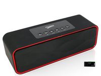 Portable Bluetooth Stereo Speaker, with 2x5W Acoustic Drivers, FM Radio, Handsfree Speakerphone, Micro SD Card, USB and AUX-In Slots for Smart Phone, Pad, MP 3 and Computer(Upgraded Version)