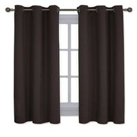 NICETOWN Triple Weave Microfiber Energy Saving Thermal Insulated Solid Grommet Blackout Curtains for Bedroom (1 Pair, 42 inches by 63 Inch, Toffee Brown)