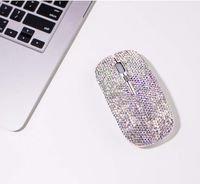 TISHAA Bling Dazzling Wireless Mouse Covered with Rhinestone Crystal with USB Receiver,Great Gift idea for Her