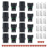 MUYI 10 Kit 3 Pin Way Waterproof Electrical Connector 1.5mm Series Terminals Heat Shrink Weatherpack Connectors