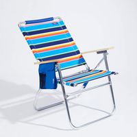 Copa Big Tycoon 4-Position Aluminum Beach Chair, Blue/Orange Stripe
