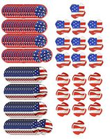 Set of 480 Patriotic Paper Plates and Napkins! 9.125" Large Plates - 6.875" Small Plates - 12.875"x12.75" Large Napkins (Unfolded) - 9.8"x9.75" Small Napkins (Unfolded)!