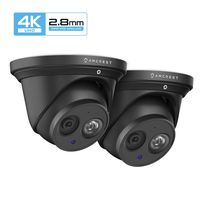 2-Pack Amcrest UltraHD 4K (8MP) Outdoor Security IP Turret PoE Camera, 3840x2160, 164ft NightVision, 2.8mm Lens, IP67 Weatherproof, MicroSD Recording (128GB), Black (2PACK-IP8M-T2499EB-28MM)