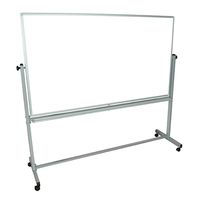 Luxor 72"" W x 40"" H Double Sided Dry Erase Magnetic Whiteboard Easel With Chrome Finish Silver Frame electronic consumers