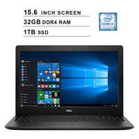 2019 Newest Dell Inspiron 15 3583 15.6 Inch Laptop (8th Gen Intel Core i3-8145U up to 3.9GHz, 32GB DDR4 RAM, 1TB SSD, Intel UHD 620, WiFi, Bluetooth, HDMI, Windows 10) (Black)