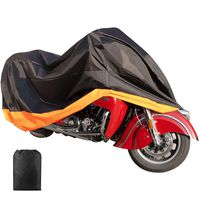 ILM Motorcycle Cover Waterproof Sunblock Dustproof Outdoor Garage Motor Cover with 3 Adjustable Buckles XXXL Fit up to 108" Harley Davidson Honda Suzuki Kawasaki Yamaha Ducati KTM BMW(Orange)