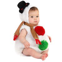 MINGLIFE Baby Boys Girls Christmas Xmas Snowman Modelling Fleece Romper Scarf Sets White