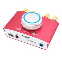 WINGONEER Lepy LP-168mini Bluetooth 4.2 Digital Audio Amplifier 50Wx2 HiFi Amp TPA3116 AUX/USB/Bluetooth + Power Supply - Red