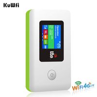 KuWFi 4G LTE Travel Router 100Mbps Mobile WiFi Hotspot Pocket Portable Wireless Unlock Mini Wi-Fi Modem with SIM Card Slot Not Including SIM Card Support FDD B2/B4/B5/B7