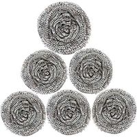 Quality Yes QY 6PCS Stainless Steel High Density Cleaning Sponges Metal Scrubber Scouring Pad Ball for Home Kitchen Pot Pan Dish Wash Cleaning
