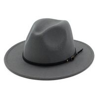 Lisianthus Women Belt Buckle Fedora Hat Grey