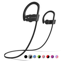 LETSCOM Bluetooth Headphones IPX7 Waterproof, Wireless Sport Earphones, Hifi Bass Stereo Sweatproof Earbuds W/Mic, Noise Cancelling Headset for Workout, Running, Gym, 8 Hours Play time