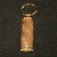 Pill Case Keychain in Pollyanna Burl and 10k Gold