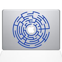 The Decal Guru Circle Maze Runner MacBook Decal Vinyl Sticker - 13" MacBook Pro (2016 & Newer) - Dark Blue (1289-MAC-13X-DB)