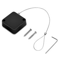 Easycosy Retractable Items Lock Security Cable Lock Anti Theft Combination Lock for Locking Shop Goods (Black-Cable)