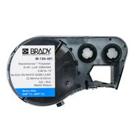 Brady M-194-481 Polyester B-481 Black on White StainerBondz Label Maker Cartridge, 57/64" Width x 3/4" Height, For BMP51/BMP53 Printers