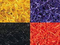 Assorted 4 Colors Halloween Crinkle Paper Shred for Packaging Gift Box/Party Decor 8-Ounce Bag Bulk Buy !! Choose Color Set (Yellow, Black, Purple, Orange)
