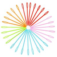 Color Scissor 30 Pieces Colorful Plastic Sewing Needles, Sewing Yarn Needles Safety Plastic Lacing Needles for Crafts